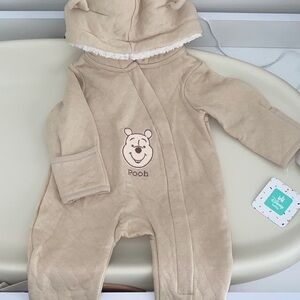 Disney Quilted Pooh Hooded One-Piece Footie